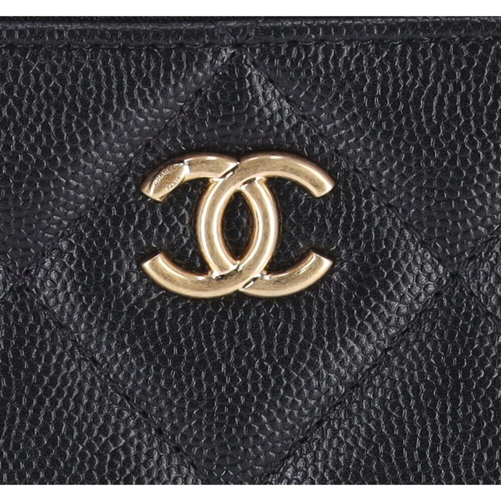 CHANEL Matelasse Clutch Bag Quilted Zip Pouch Black Caviar Leather Full Set - Picture 9 of 9